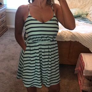 Mint/navy summer dress